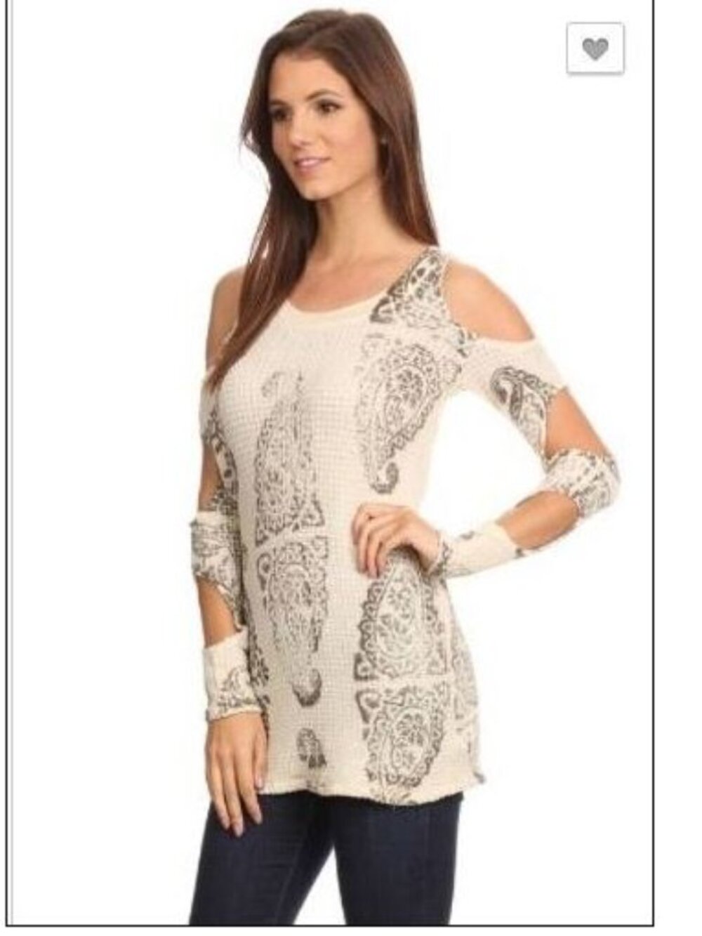 T Party thermal cold shoulder open arm